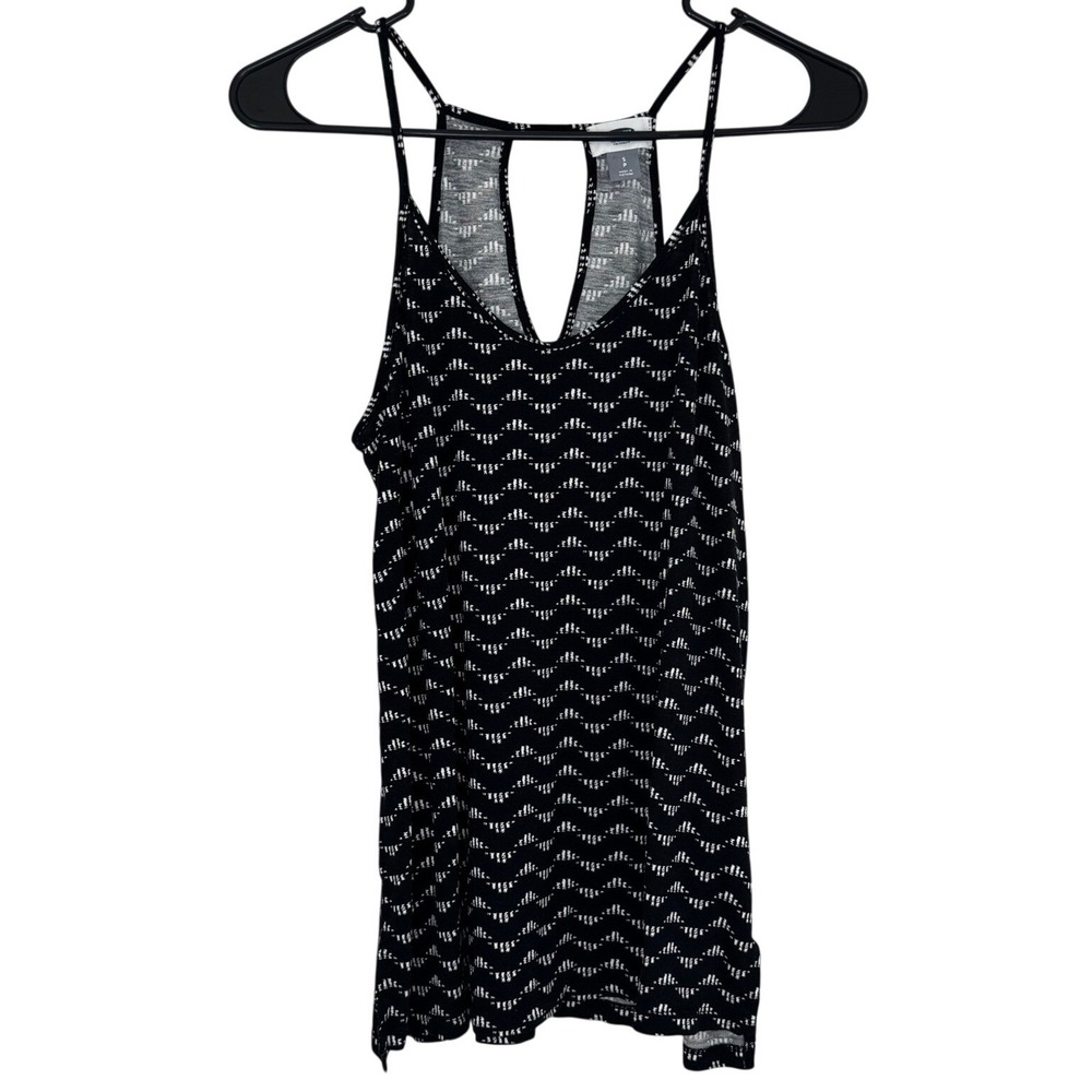 Old Navy Black Geometric Print Sleeveless V-Neck Sleeveless Cami Tank Top Small